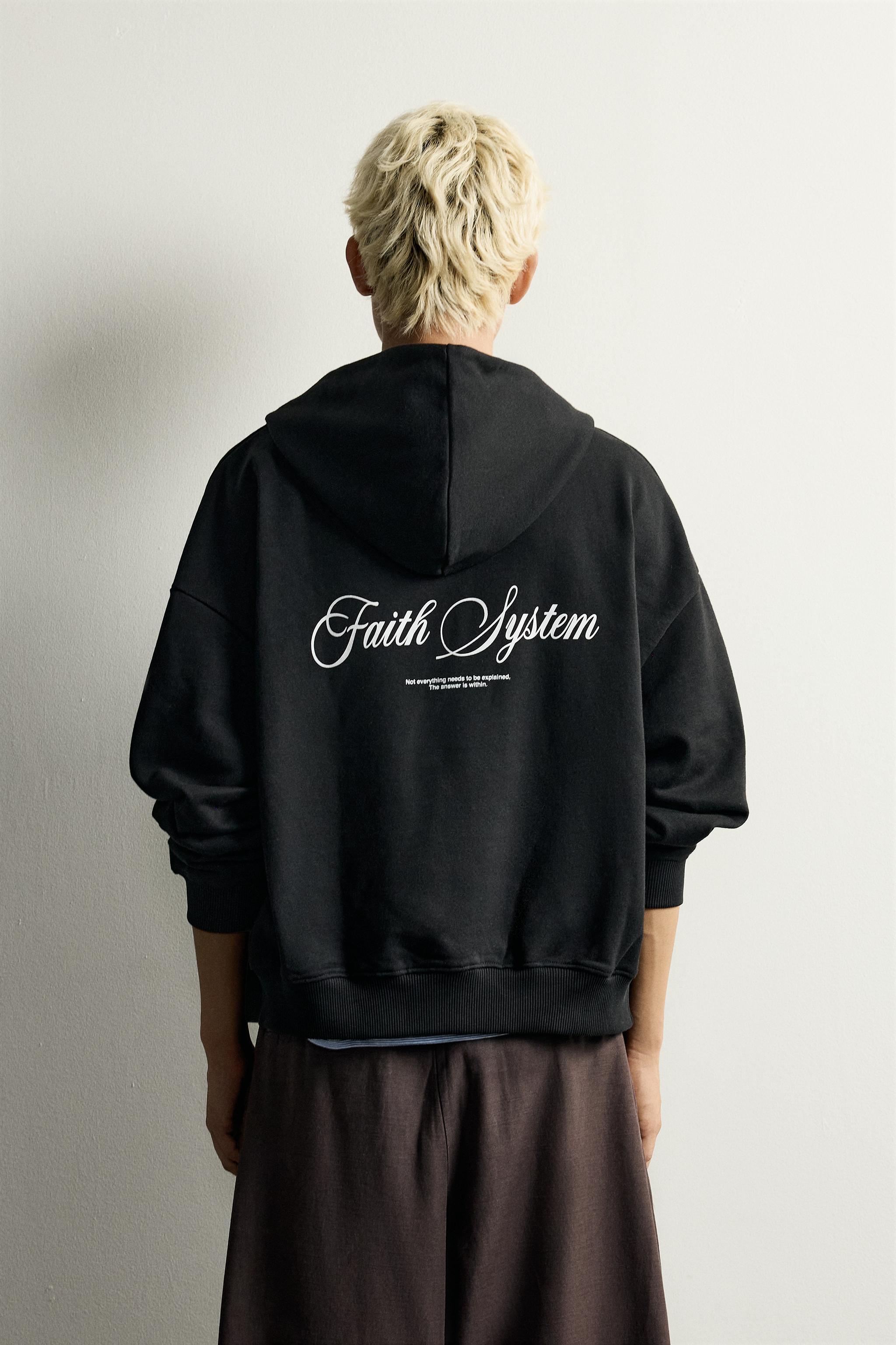PRINTED ZIP-UP HOODIE